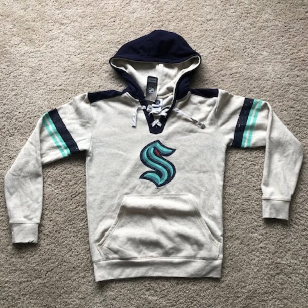 New Seattle Kraken Hockey Sweatshirt NHL Hooded Pullover Lace Up Women’s Small